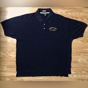 Vintage 90s Ultra Club Cotton Polo Shirt Mens 3XL Johnson College Alumni logo